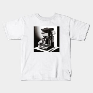 Coffee Monochrome Pointillism Brunch Machine Kids T-Shirt